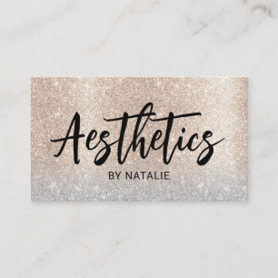 Skincare estheticien Roos Gold Glitter esthetica Visitekaartje