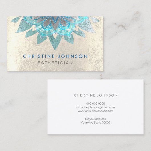 Skincare Esthetics Grijs blauwgroen Visitekaartje (Voorkant / Achterkant)