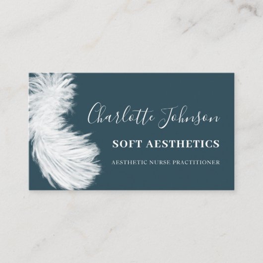 Skincare Health Professional Modern Blue Feather Visitekaartje (Voorkant)