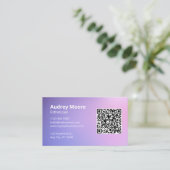 Skincare make-up esthetische diensten Logo QR-code Visitekaartje (Staand voorkant)