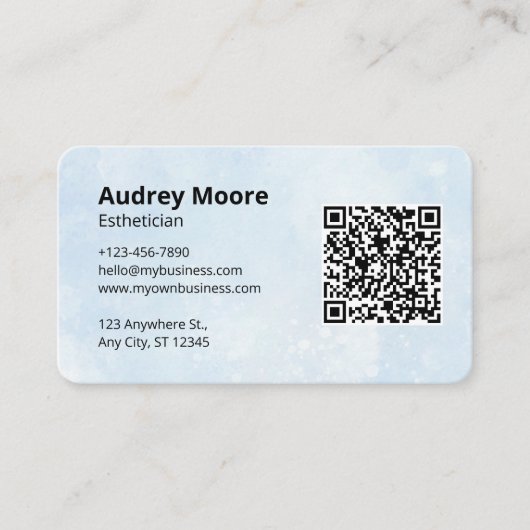 Skincare Make-up Esthetische Logo QR Code Sjablone Visitekaartje (Voorkant)