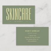 Skincare Minimalist Sage Green Visitekaartje (Voorkant / Achterkant)