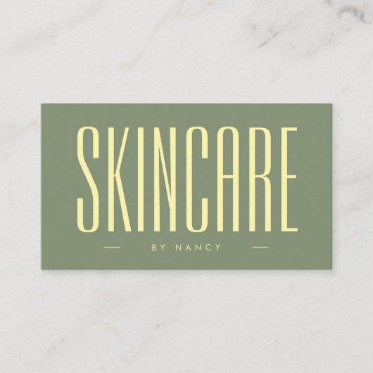 Skincare Minimalist Sage Green Visitekaartje (Voorkant)