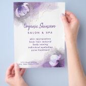 skincare paarse waterverf flyer (Hand)