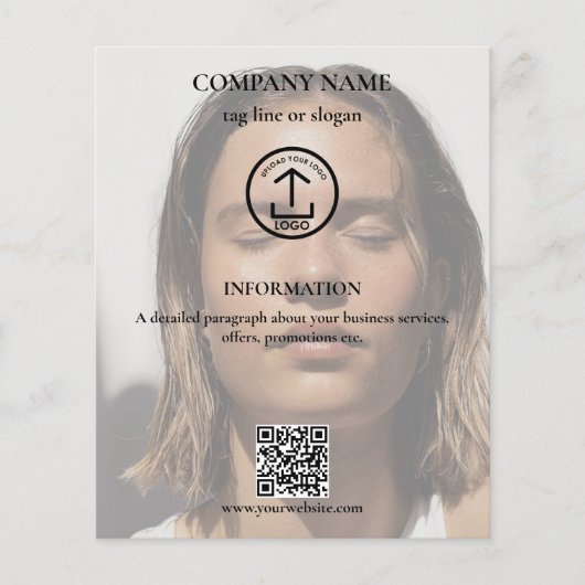 Skincare Promotional Business Logo QR Code Foto Flyer (Voorkant)