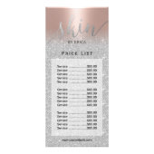 Skincare Salon Esthetician Roos Gold Price List Reclamekaart (Voorkant)
