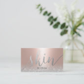 Skincare Salon Spa Esthetician Blush Rose Gold Visitekaartje (Staand voorkant)