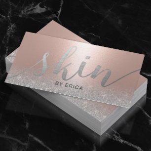 Skincare Salon Spa Esthetician Blush Rose Gold Visitekaartje