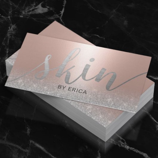 Skincare Salon Spa Esthetician Blush Rose Gold Visitekaartje