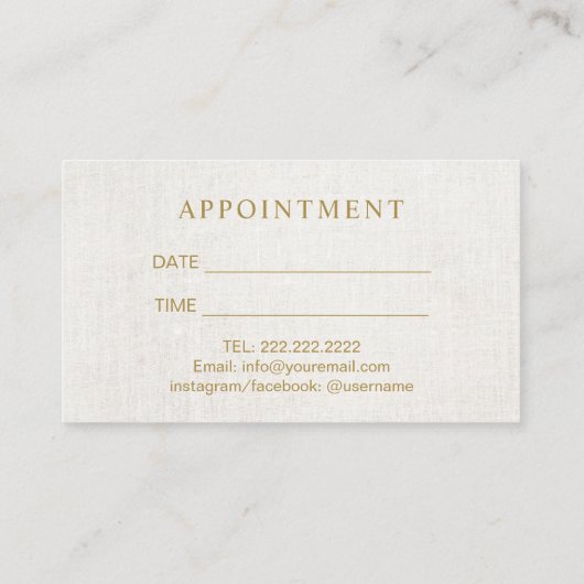 Skincare Salon Spa Esthetician Elegant Appointment Afsprakenkaartje (Achterkant)