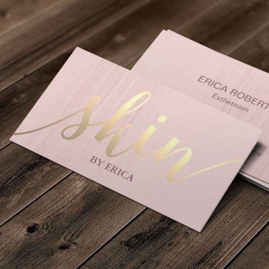 Skincare Salon Spa Esthetician Gold Typografie Visitekaartje