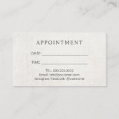 Skincare Salon Spa Esthetician Ivory Appointment Afsprakenkaartje (Achterkant)