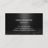 Skincare Salon Spa Esthetician Script Modern Black Visitekaartje (Achterkant)