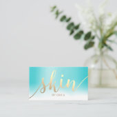 Skincare Salon Spa Esthetician Turquoise Pastel Visitekaartje (Staand voorkant)