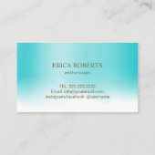 Skincare Salon Spa Esthetician Turquoise Pastel Visitekaartje (Achterkant)