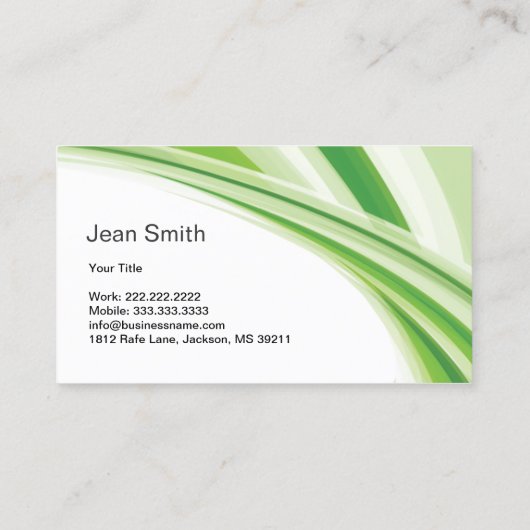 Skincare Salon Spa Green Waves Girl Legs Visitekaartje (Achterkant)