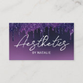 Skincare Spa Estheticien Elegant Paarse esthetica Visitekaartje (Voorkant)