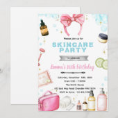Skincare spa theme invitation kaart (Voorkant / Achterkant)