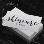 Skincare Typografie Elegant Esthetician Silver Visitekaartje