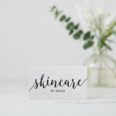 Skincare Typografie Elegant Esthetician Silver Visitekaartje (Staand voorkant)