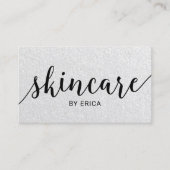Skincare Typografie Elegant Esthetician Silver Visitekaartje (Voorkant)