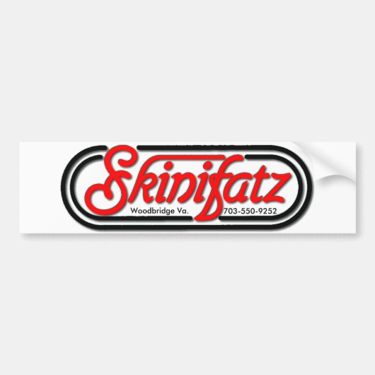 skinifatz, Woodbridge Va., 703-550-9252 Bumpersticker (Voorkant)