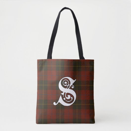 Skinner Clan Tartan Monogram Tote Bag (Voorkant)