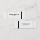 Skinny Black White Border Standaard Visitekaartje (Voorkant / Achterkant)