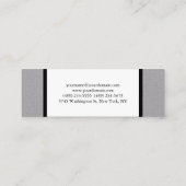 Skinny Black White Grey Minimalist Modern Mini Visitekaartje (Achterkant)