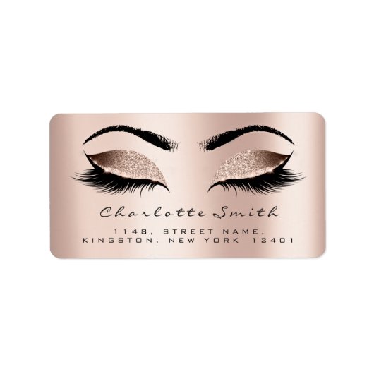 Skinny Blush Makeup Lashes Return Address Labels (Voorkant)