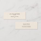 Skinny Business Card Template Standard Paper Cream Mini Visitekaartje (Voorkant / Achterkant)