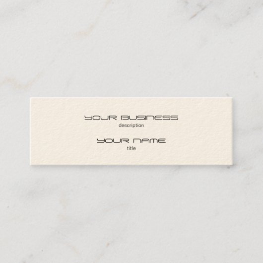 Skinny Business Card Template Standard Paper Cream Mini Visitekaartje (Voorkant)