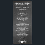 Skinny Chalkboard het Menu van de Lijst van het We<br><div class="desc">Het lange en dunne trouwlijstmenu dat in een trendy krijtbord wordt gedaan kijkt met witte florale decoraties.  De tekst in wit is klaar om te personaliseren om aan uw behoeften van de trouwreceptie aan te passen.  Een leuke aanvulling op je trouwreceptie.  Overeenkomende producten zijn beschikbaar.</div>