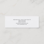Skinny classical Simple Plain White Minimalist Mini Visitekaartje (Achterkant)