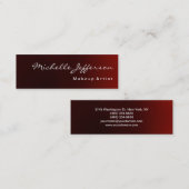 Skinny Clean Simple Modern Dark Red Visitekaartje (Voorkant / Achterkant)