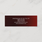 Skinny Clean Simple Modern Dark Red Visitekaartje (Achterkant)