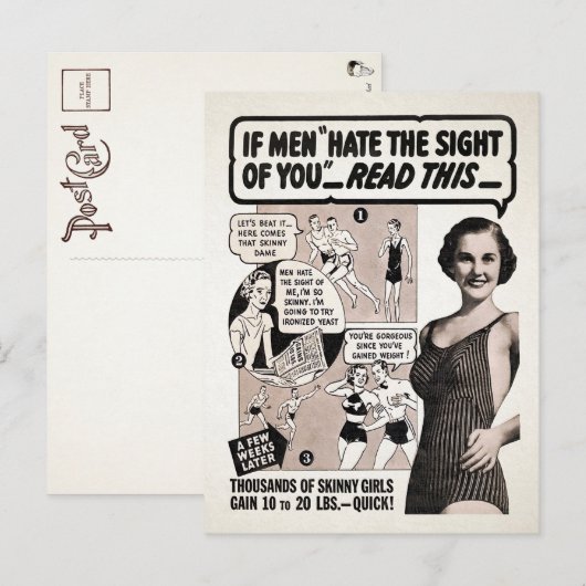 Skinny Dame Ad Briefkaart (Voorkant / Achterkant)