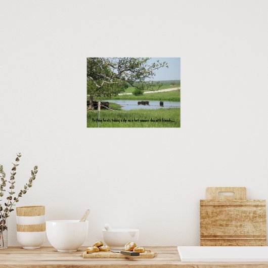 Skinny Dipping Koeien Poster (Keuken)