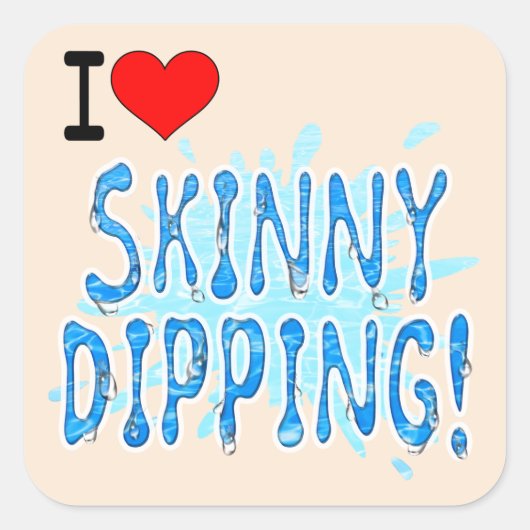 Skinny Dipping Vierkante Sticker (Voorkant)