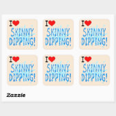 Skinny Dipping Vierkante Sticker (Vel)