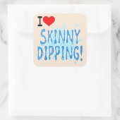 Skinny Dipping Vierkante Sticker (Tas)