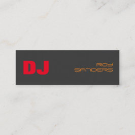 Skinny DJ Stylish Grey Background Red Sinaasappel Mini Visitekaartje