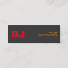 Skinny DJ Stylish Grey Background Red Sinaasappel Mini Visitekaartje