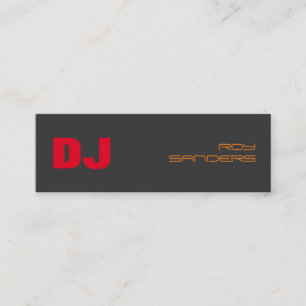 Skinny DJ Stylish Grey Background Red Sinaasappel Mini Visitekaartje