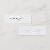 Skinny dunne, creatief design wit mini visitekaartje (Voorkant / Achterkant)