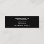 Skinny Elegant Black Color Standard Visitekaartje (Achterkant)