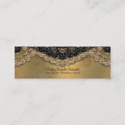 Skinny Elegant Segonzac Victoriaans 3,5 x 2 inch Mini Visitekaartje (Voorkant)