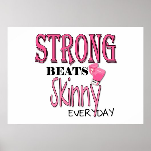 Skinny, elke dag. Handschoenen met een roze rand Poster (Voorkant)