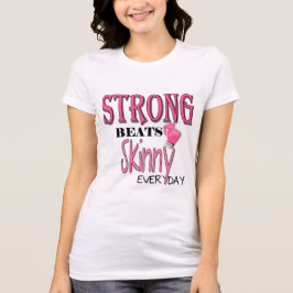 Skinny, elke dag. Roze handschoenen T-shirt