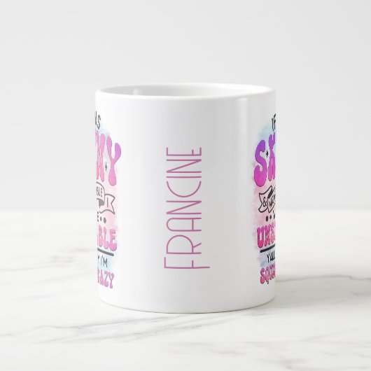 Skinny en mentaal stabiele Jumbo Keramische Mok (Voorkant)